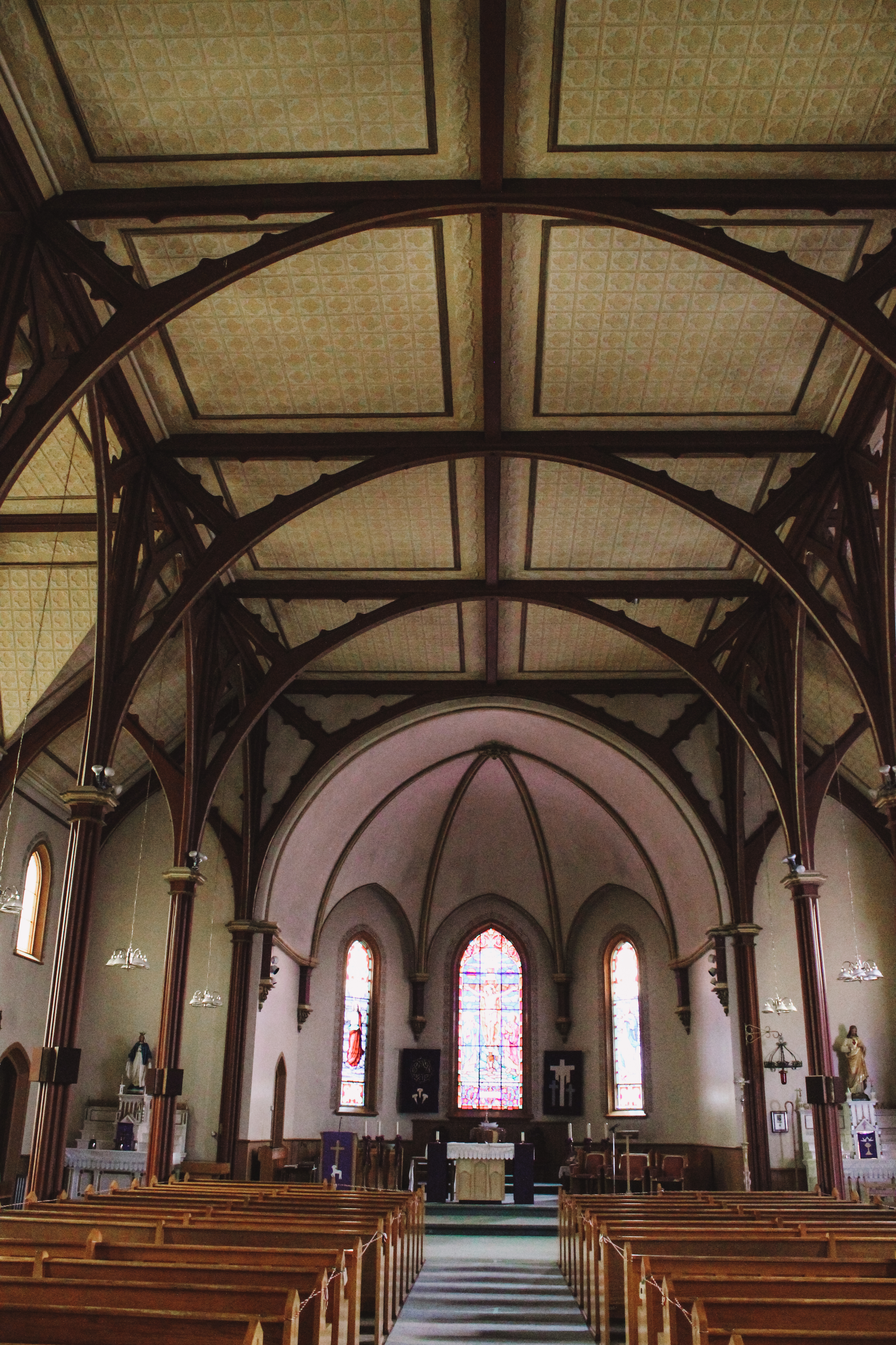 The view of the altar from the back pews
